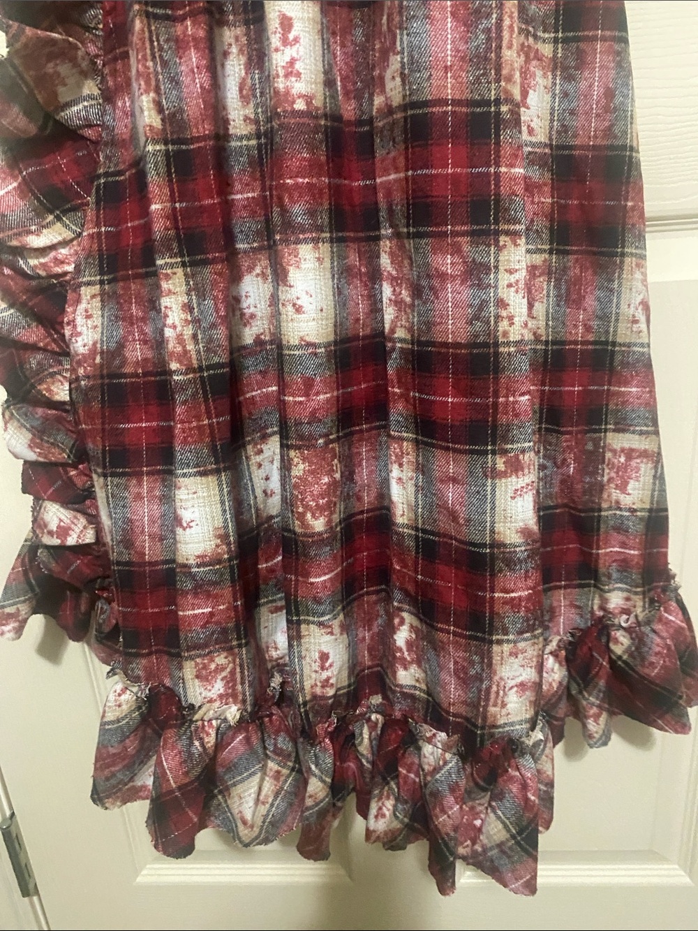 Punk Rave Red Plaid Maxi Dress with Faux Leather Straps - Picture 4 of 4